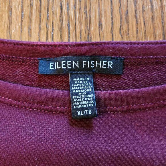 Eileen Fisher Dress or Tunic in Burgundy - POCKETS - Picture 5 of 12
